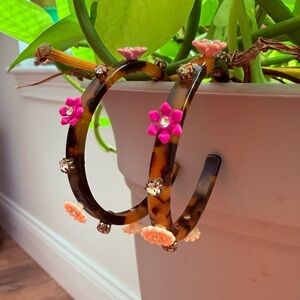 J. Crew Gardenia Tortoise Hoop Earrings